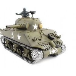 Tank RC 1/16e de M4A3 Sherman RC avec de la fumée, le bruit & bb gun - Métal version pro
