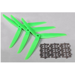 Three Blade 7x3.5 Propellers Green (3pcs)